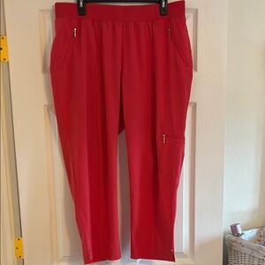 Vibrant Red Zippered Pants